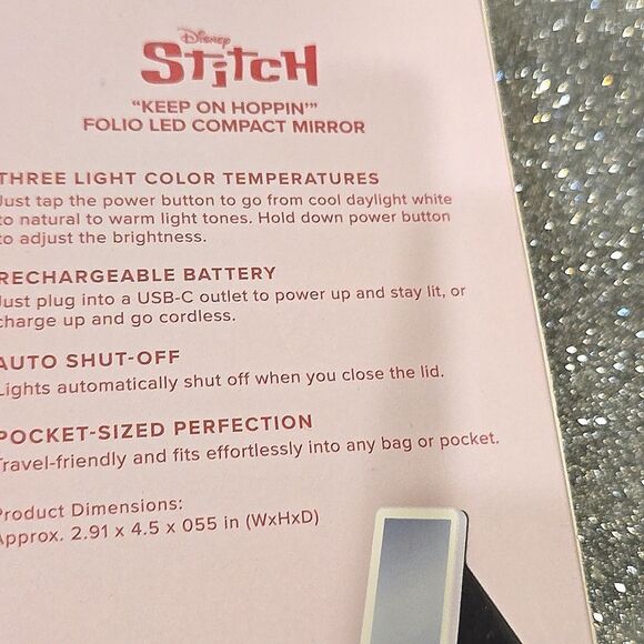 Impressions X Stitch, "Keep On Hoppin" Folio LED Compact Mirror - Picture 5 of 5